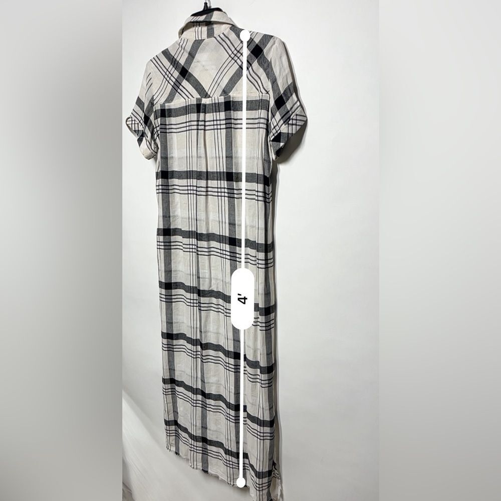 Anthropologie Cloth & Stone Hannah Midi Shirtdress in Black and White XS NWT - Picture 8 of 15